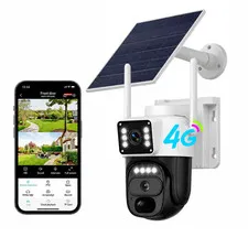 Hawkray 4G LTE Cellular Solar Security Camera Wireless Outdoor, No Wifi Solar Po