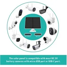 Solar Panel Charger for Outdoor Security Camera