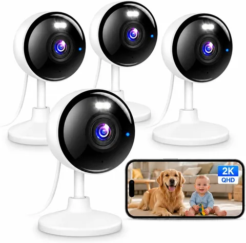 2K Security Cameras 4 Pack, Home Cameras Indoor/Outdoor for Baby/Pet | 5G & 2.4G