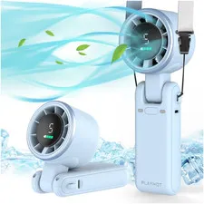 Portable Handheld Turbo Fan, 5-Speed Personal Fan, USB-C Rechargeable Fan up to
