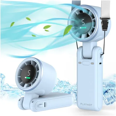 Portable Handheld Turbo Fan, 5-Speed Personal Fan, USB-C Rechargeable Fan up to