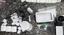SimpliSafe system with lot of sensors and two cameras.