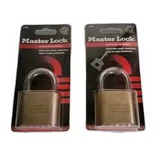 Master Lock 576DLHPF Padlock, 1-3/4", Brass (2)