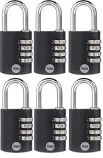 Yale 6 Pack 4 Digit Combination Lock Outdoor Waterproof Padlock Locker BRAND NEW