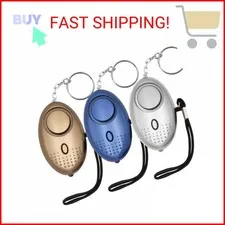 KOSIN Safe Sound Personal Alarm, 3 Pack 145DB Personal Security Alarm Keychain w