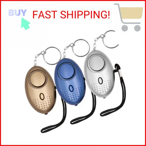 KOSIN Safe Sound Personal Alarm, 3 Pack 145DB Personal Security Alarm Keychain w