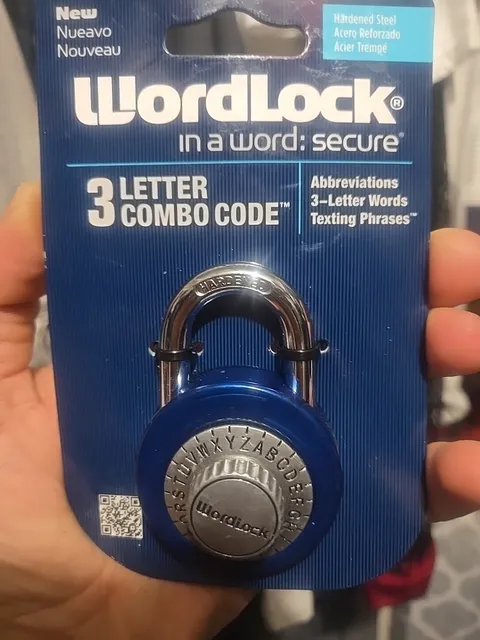 Wordlock 3 Letter Combination Code Lock Steel Padlock - Silver