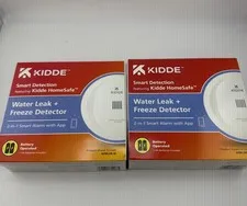 Kidde Smart Water Leak and Freeze Detector WiFi Alexa Google 60WLDR-W Lot Of 2