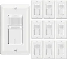 10 Pack Motion Sensor Light Switch, PIR, Occupancy/Vacancy, UL Listed, White