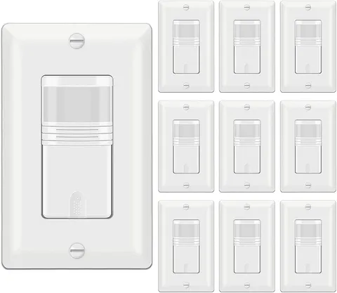 10 Pack Motion Sensor Light Switch, PIR, Occupancy/Vacancy, UL Listed, White