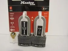 Master Lock 580TLJ Laminated Padlocks 2-1/2in Shackle 2-Pack Keyed Alike