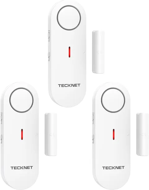 TECKNET Door Alarm 3 Pack Wireless Security Chime