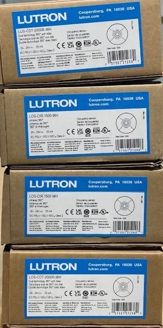LUTRON LOS-CDT-2000R-WH  & LOS-CIR-1500-WH LOT OF 4!