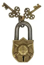 sword and shield Shape Door Lock Antique Vintage Style Handmade Brass Padlock