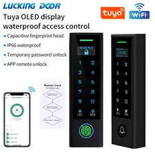 WIFI TUYA Biometric Fingerprint Access Controller Keypad OLED Screen Waterproof 
