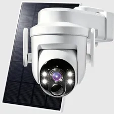 2K Solar Security Camera Outdoor WiFi PTZ PIR Color Night Vision IP65 Wireless