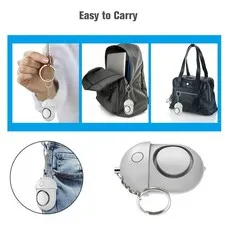 1 Pack Personal Alarm 130dB Sound Emergency Security Keychain For Women Silver