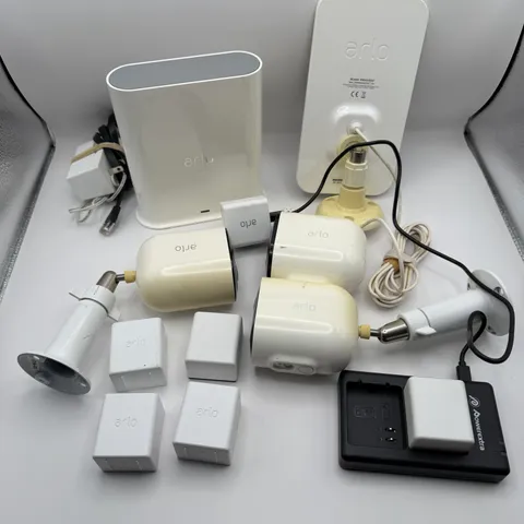 3  Arlo Pro 3 VMC4040P Wireless Security Cameras & VMB4540 smart hub 5 Batteries