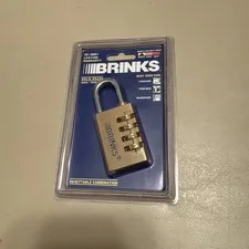 Brinks Solid Brass 4 Digital Combination Lock Padlock 3" X 1.25” New In Packging