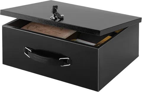 Fire Resistant Safe Fire Safe Box W/ Key Lock Home Office Security Storage