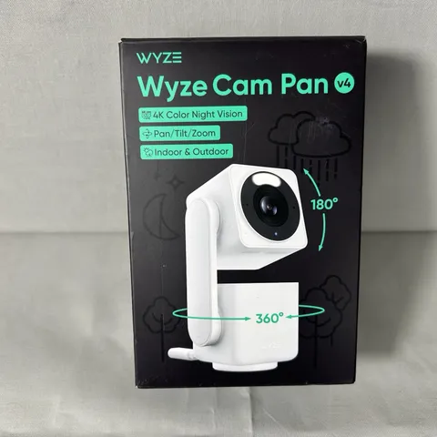 Wyze Cam Pan v4 4K UHD Indoor Outdoor Pan Tilt Security Camera White NEW