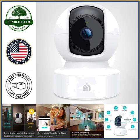 1080p Indoor Security Camera with Motion Detection and Night Vision Feature