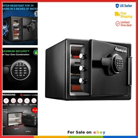 Fireproof Waterproof Safe 0.8 Cu Ft Digital Lock Keypad For Documents Valuables