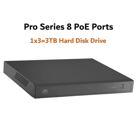 Pro Series 8-Channel Stream Video Recorder With POE CSVR with 1x3TB hard drive