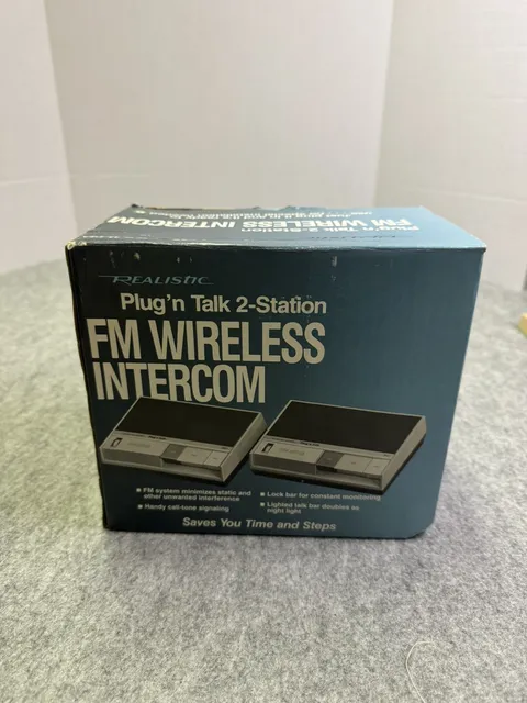 Vintage Plug'n Talk 2 Station FM Wireless Intercom Set Brand New