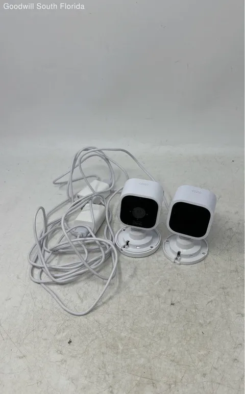 Blink Mini Indoor Smart Security Cameras 1080p HD White Lot Of 2 Not Tested