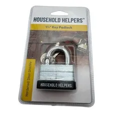 Household Helpers 1¾” Key Padlock – Hardened Steel Shackle | New in Package