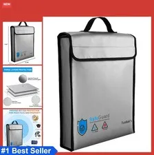 Fireproof Waterproof Document Bag 15.8x12.6x2.5 Inch Zipper Grey Large Capacity