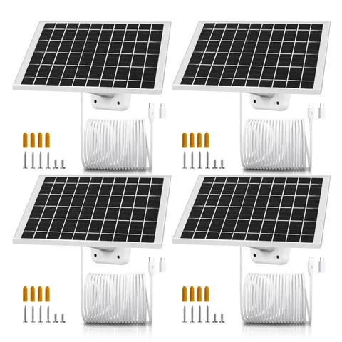 4 Pack 7W Solar Panel Charger for Arlo Essential 2K Outdoor 2nd Gen 3rd, Esse...