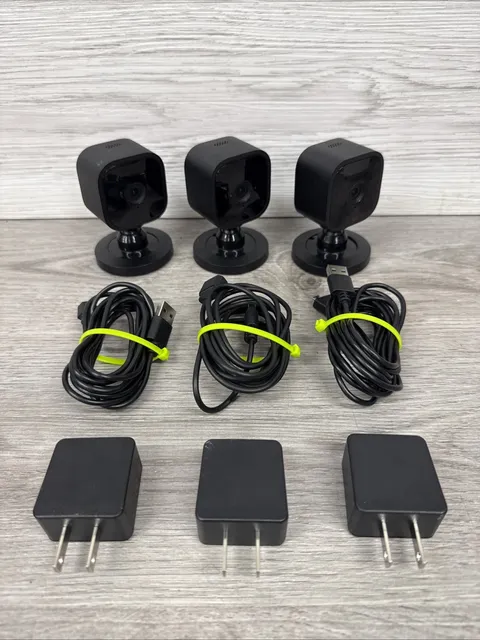 3 Blink Mini Indoor Plug-In Live HD Smart Security Cameras—Model BCM00300U