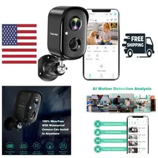 Security Cameras Wireless Outdoor, 2K Indoor Cameras for Home Security Battery