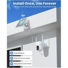 3MP Solar Security Cameras Wireless Outdoor,
