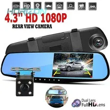 Mini Car Reverse Parking Camera With 4.3" LCD Rear View Mirror Monitor Kit