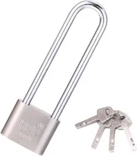 Long Lock Beam Bike Padlock Anti-Theft Door Cabinet Drawer Gate Lock with Keys L