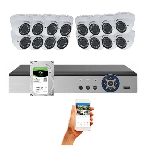 Evertech 16 Channel 1080P HD Dome Security Camera System 2TB Memory