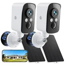 Wireless Outdoor, 2.4G WiFi, Battery & Solar Powered, Magnetic, Free Human De...