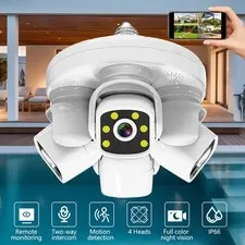 4 Lens WiFi Security Camera IP CCTV PTZ Color Night Vision 10x Zoom 12MP USA