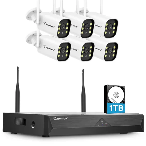 5MP Wireless Audio Recording Security Camera System 10CH NVR AI Human Detection