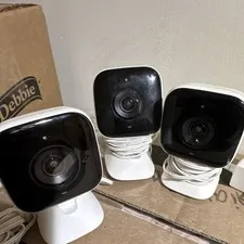 4-Pack Indoor Wired IP Security Cameras 1080p Wi‑Fi Google Assistant White/Black