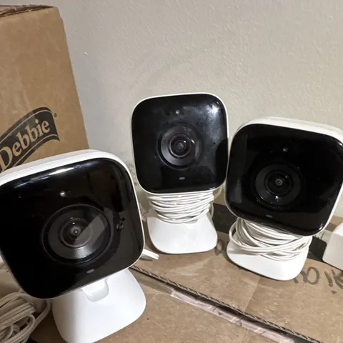 4-Pack Indoor Wired IP Security Cameras 1080p Wi‑Fi Google Assistant White/Black