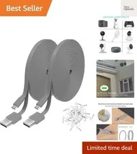 2 Pack 20FT Power Extension Cable Compatible with Wyze Cam v4,WyzeCam,Wyze Ca...
