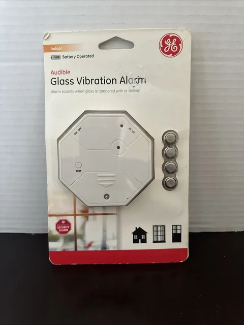General Electric / GE Audible Glass Vibration Alarm w/ Batteries | Indoor 36021