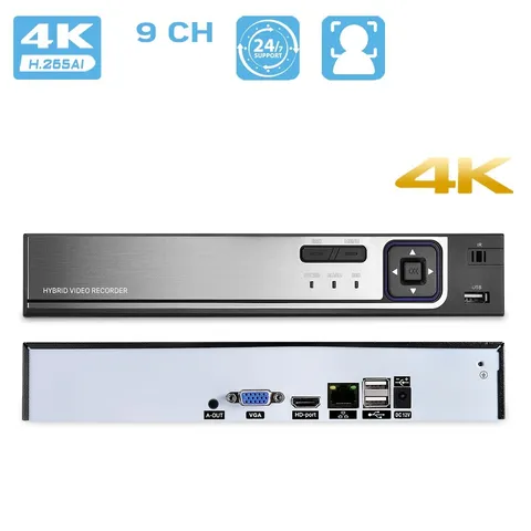 H.265 9CH Network Video Recorder 8MP HD NVR  P2P Cloud DDNS HDMI VGA 