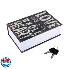 Yosoo Book Portable Hidden Security Book Storage Case Key Lock Travel Home