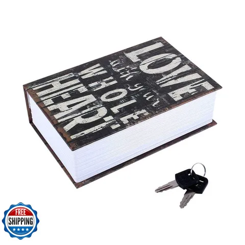 Yosoo Book Portable Hidden Security Book Storage Case Key Lock Travel Home