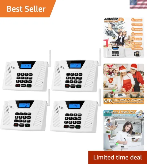 Intercoms Wireless for Home, Hands-Free Full Duplex Intercom 5300ft | Real-Ti...